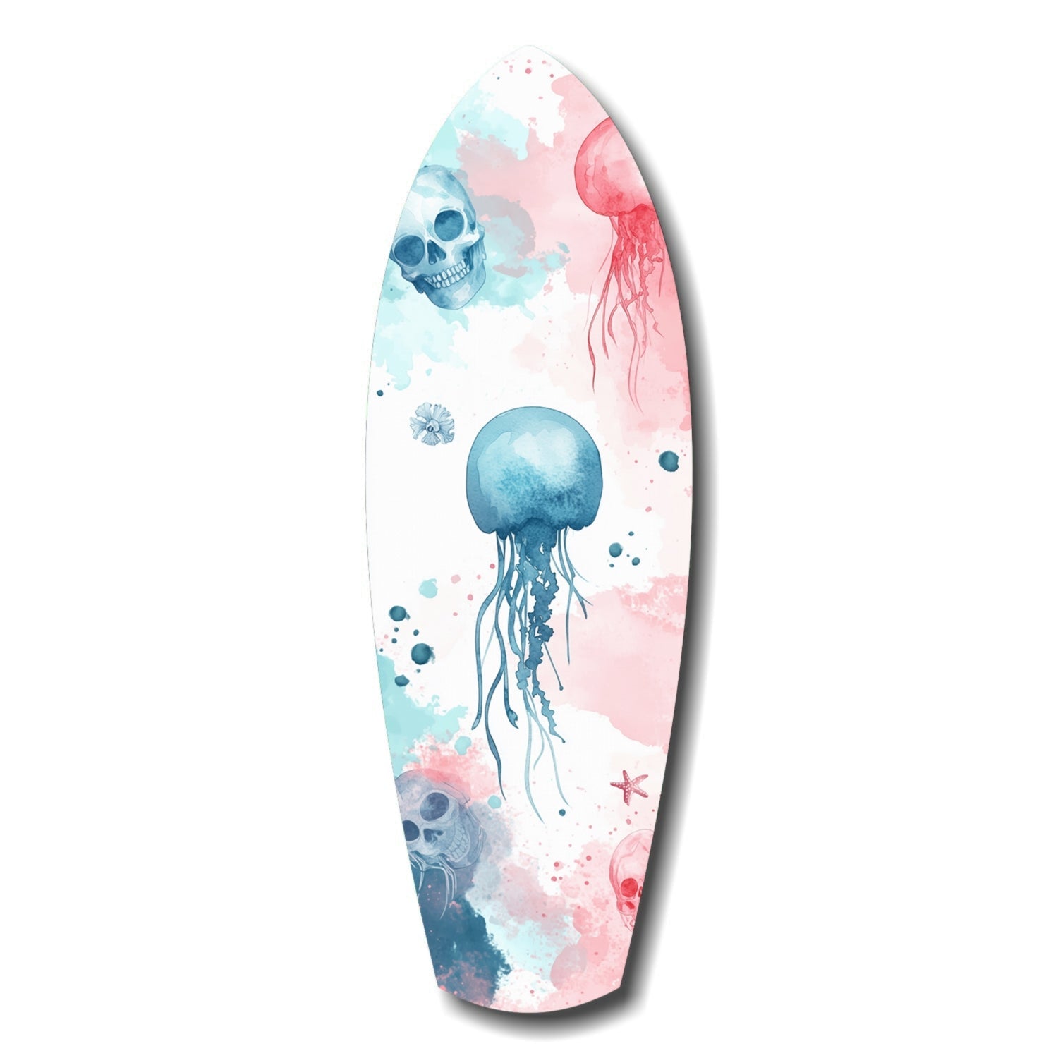Jellyfish tempered glass wall art hanging indoors