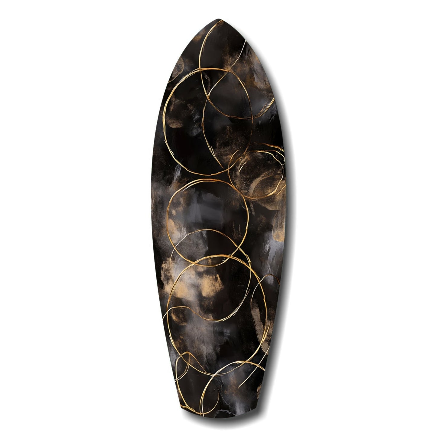 Golden Circles glass wall art print