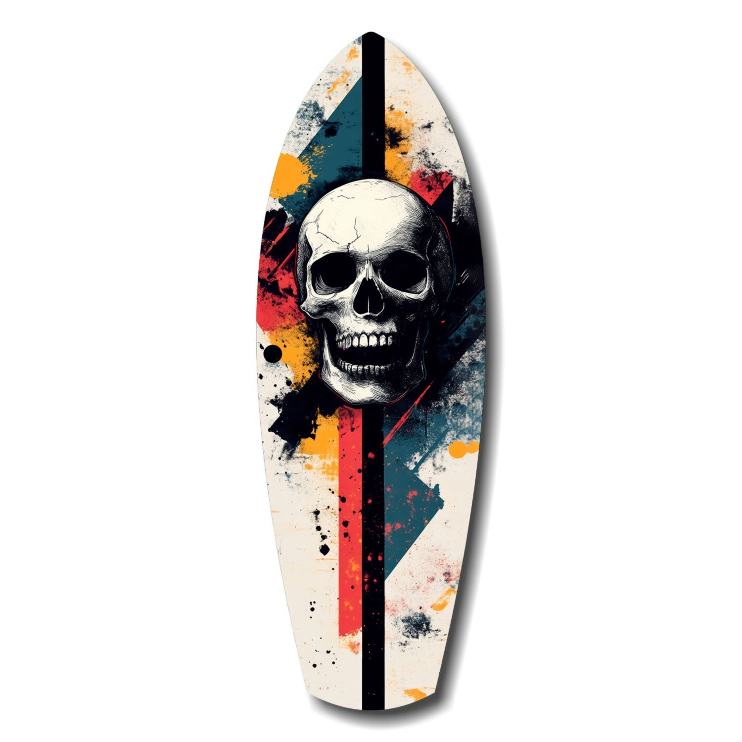 Skull glass wall art hanging on wall