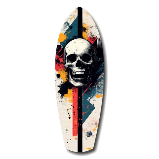 Skull glass wall art hanging on wall