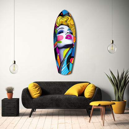 Vintage Woman Glass Wall Art