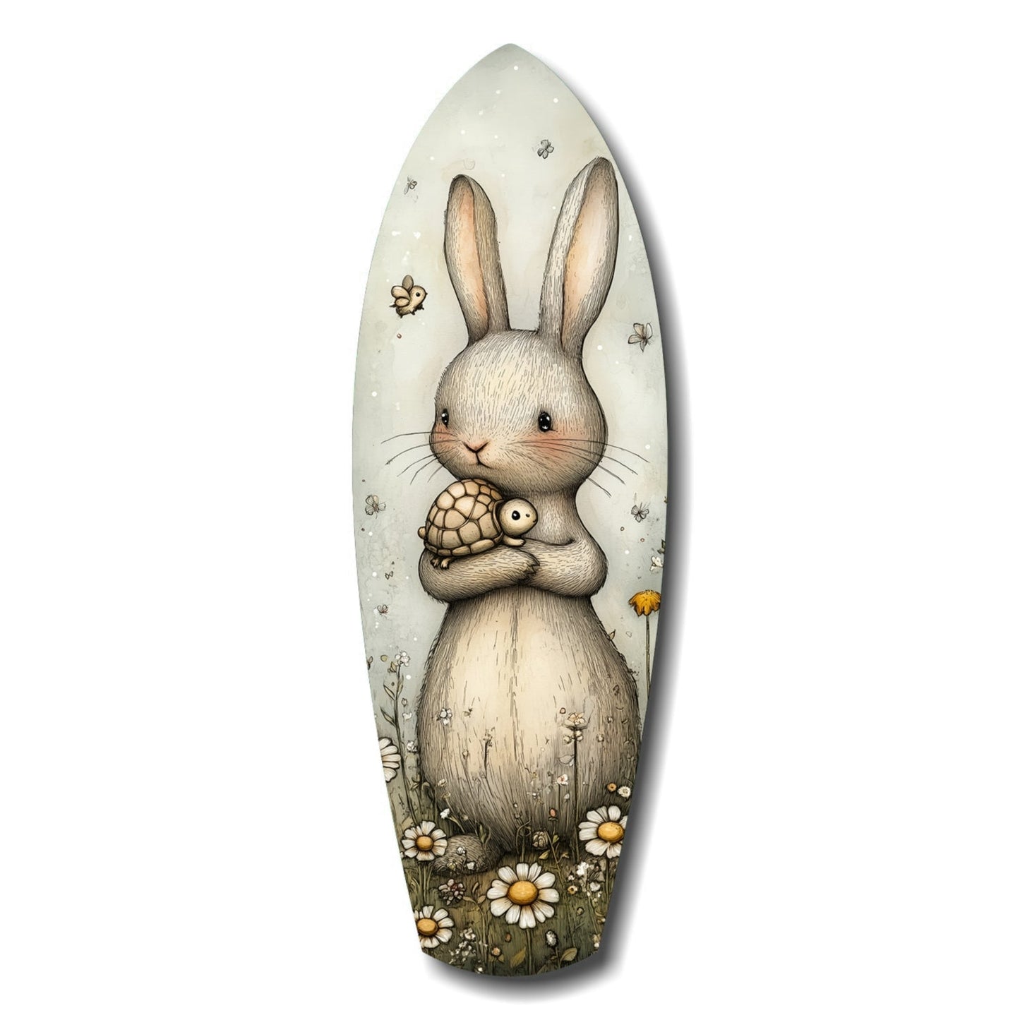 Cute Rabbit glass wall art print