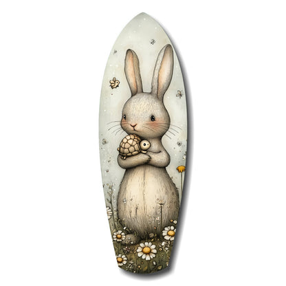Cute Rabbit glass wall art print