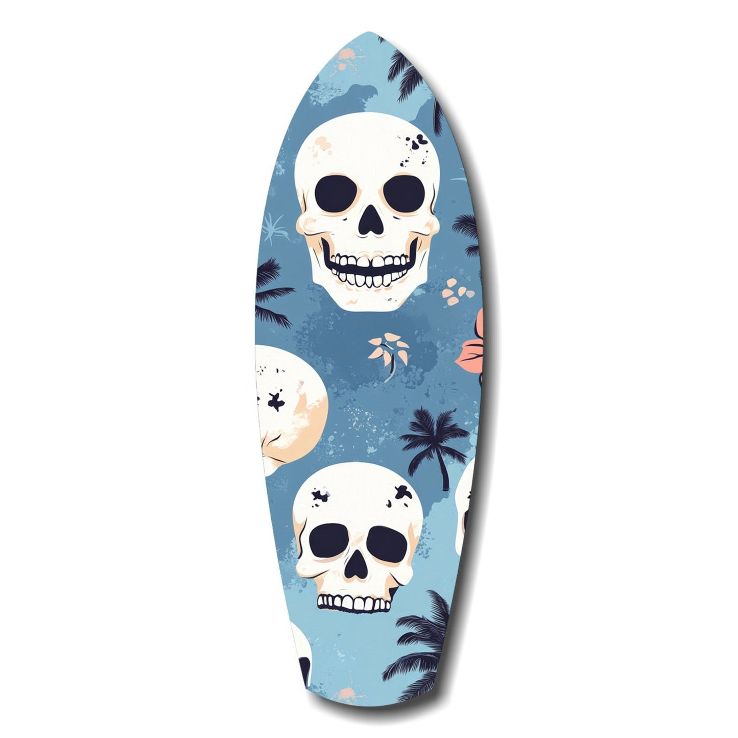 Surf skull California dreams glass wall art in bold color on high-gloss tempered glass