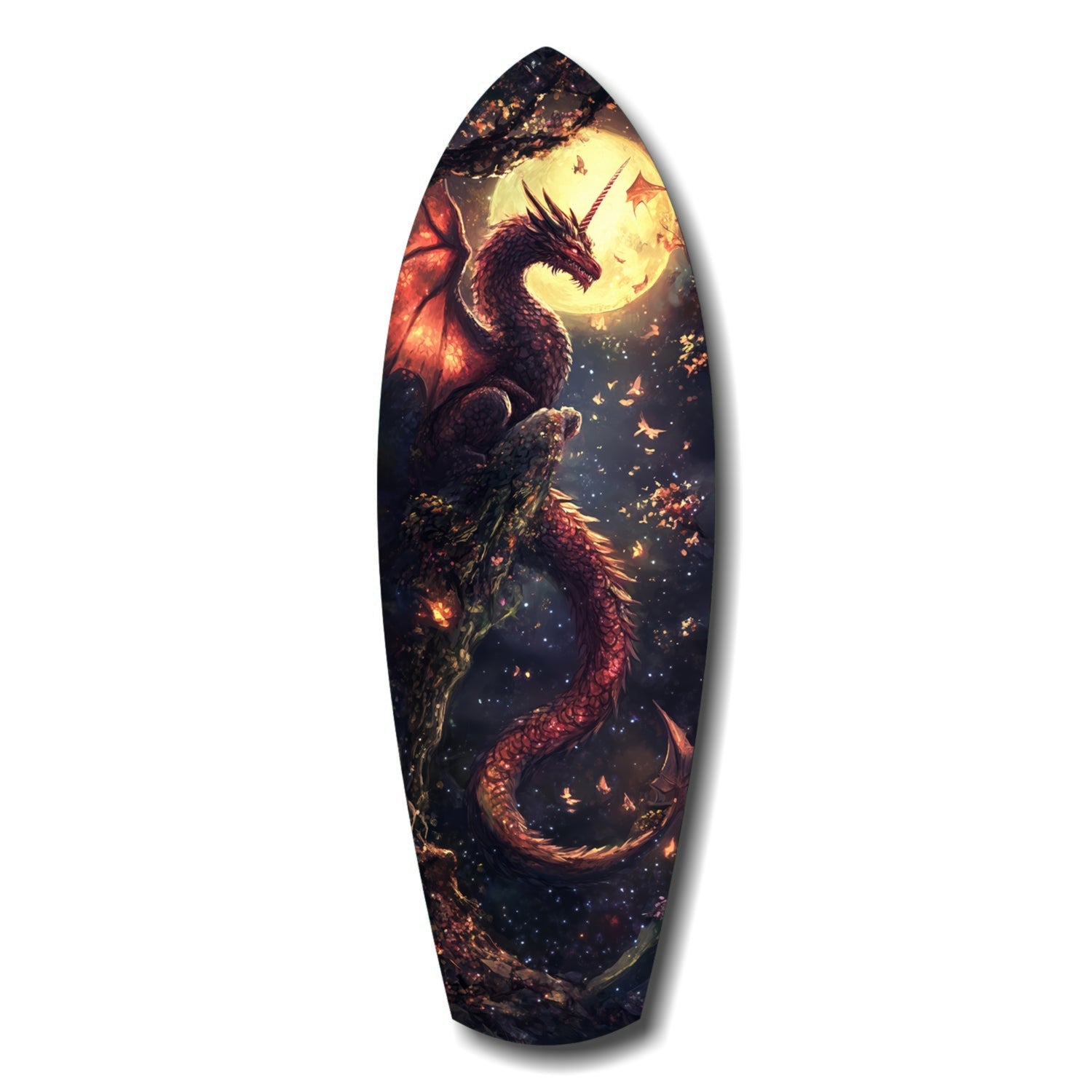 Moonlit Dragon glass wall art