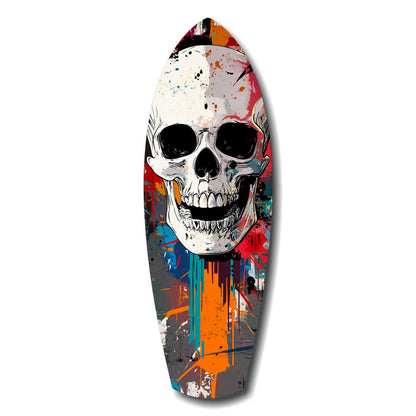 Skull street art glass wall art