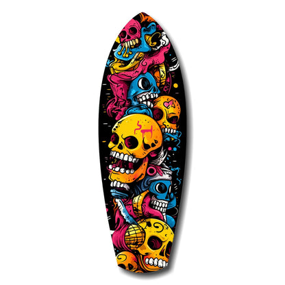 Street Soul Graffiti Skulls glass wall art print with steel mounting hardware