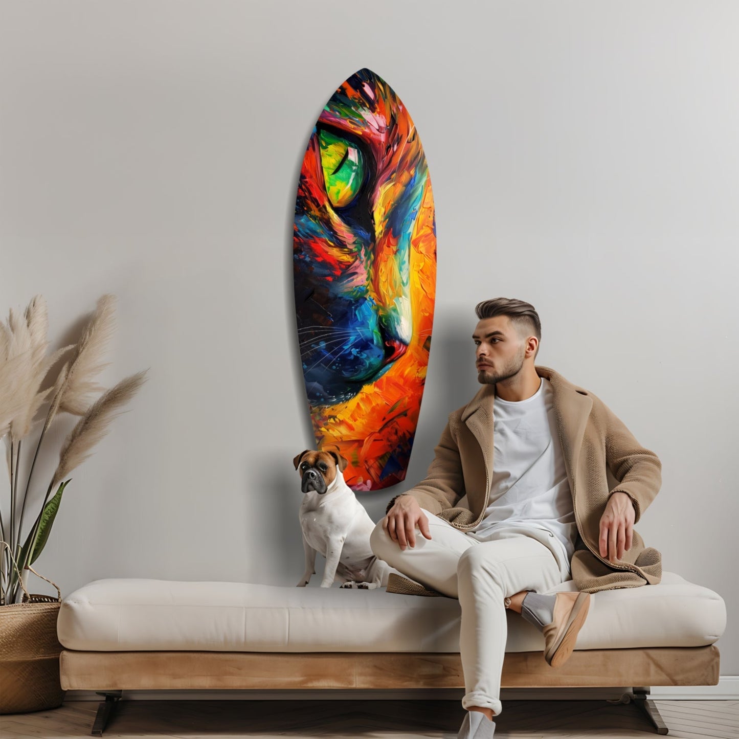 Cat Dream Glass Wall Art, Dreamy Cat Decor Print