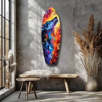 Alone Wolf Glass Wall Art