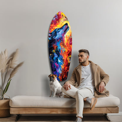 Alone Wolf Glass Wall Art