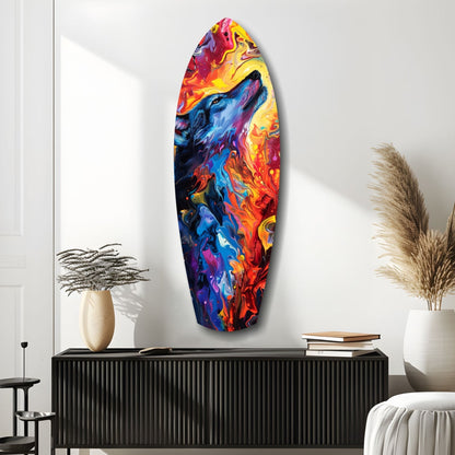 Alone Wolf Glass Wall Art