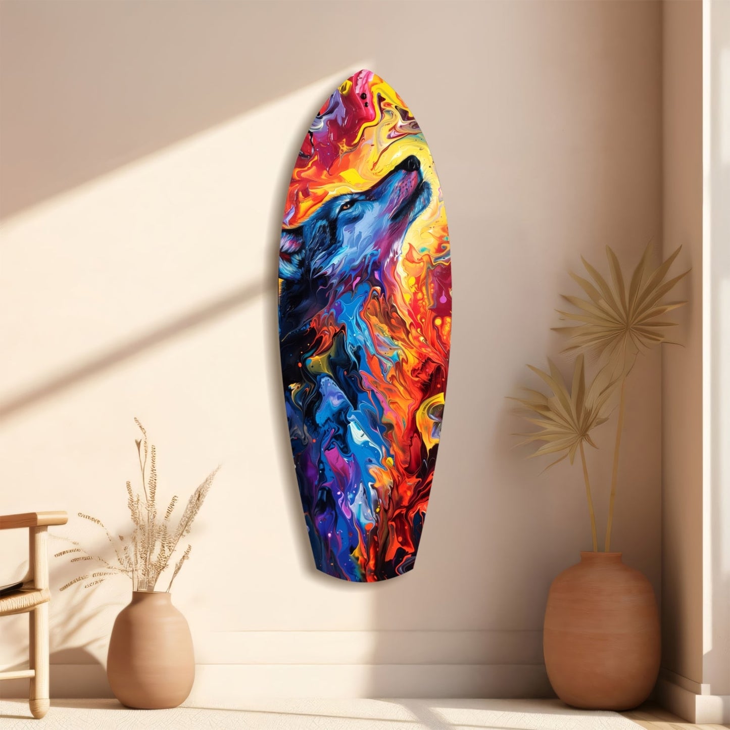 Alone Wolf Glass Wall Art