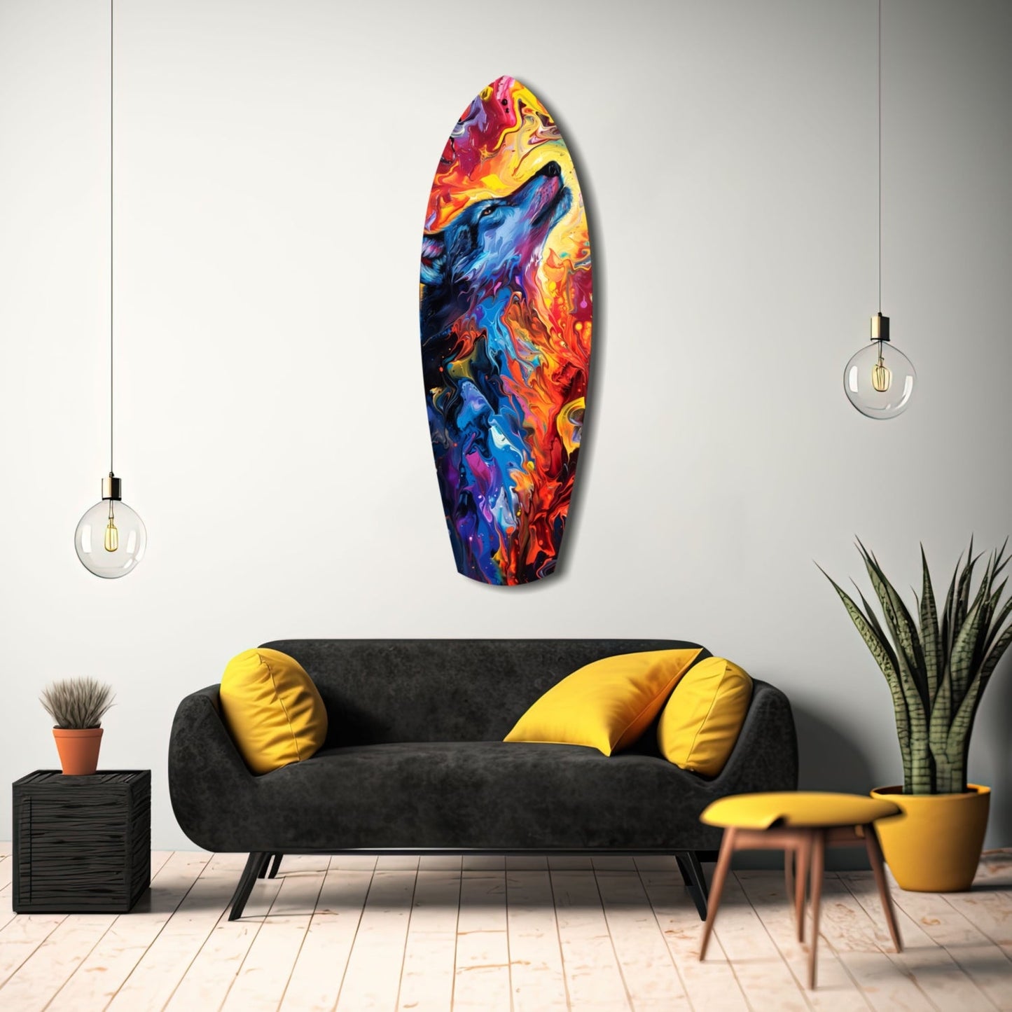 Alone Wolf Glass Wall Art