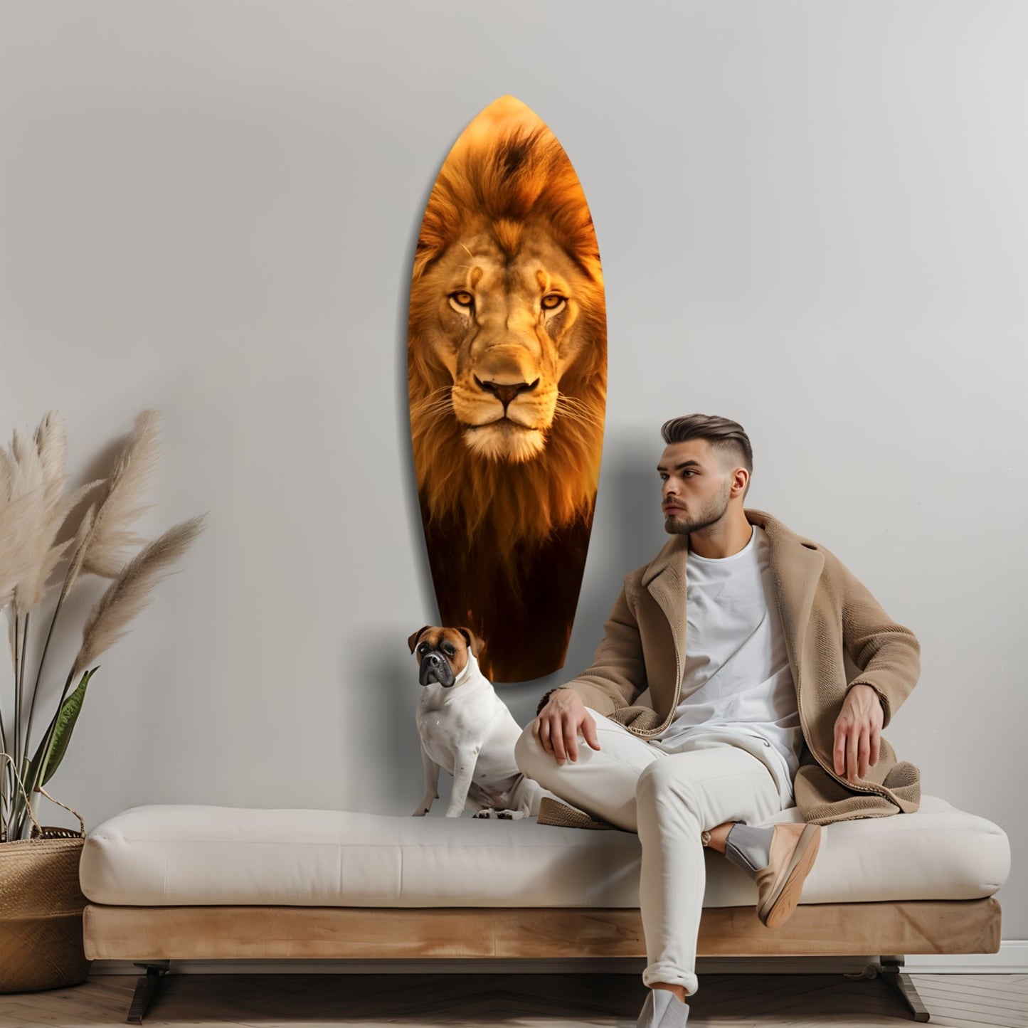 Mr Lion Glass Wall Art - Wildlife Portrait