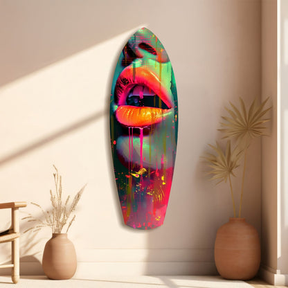 Colorful Lips Glass Wall Art