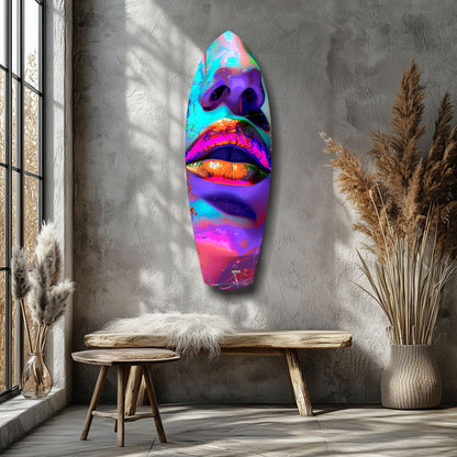 Colorful Lips Glass Wall Art