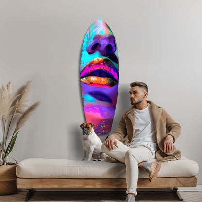 Colorful Lips Glass Wall Art