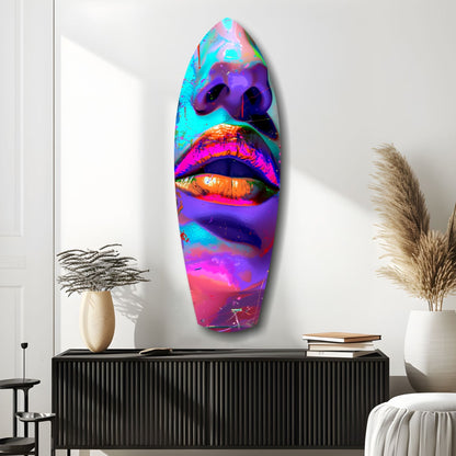 Colorful Lips Glass Wall Art