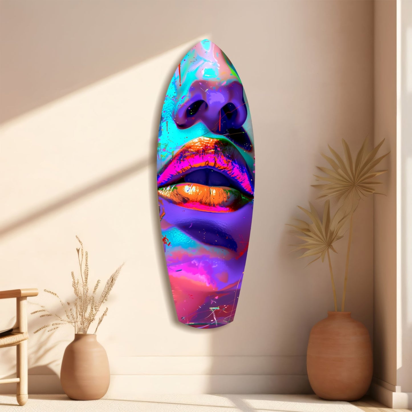 Colorful Lips Glass Wall Art