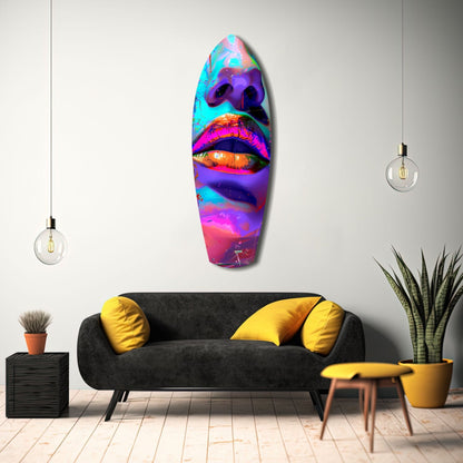 Colorful Lips Glass Wall Art
