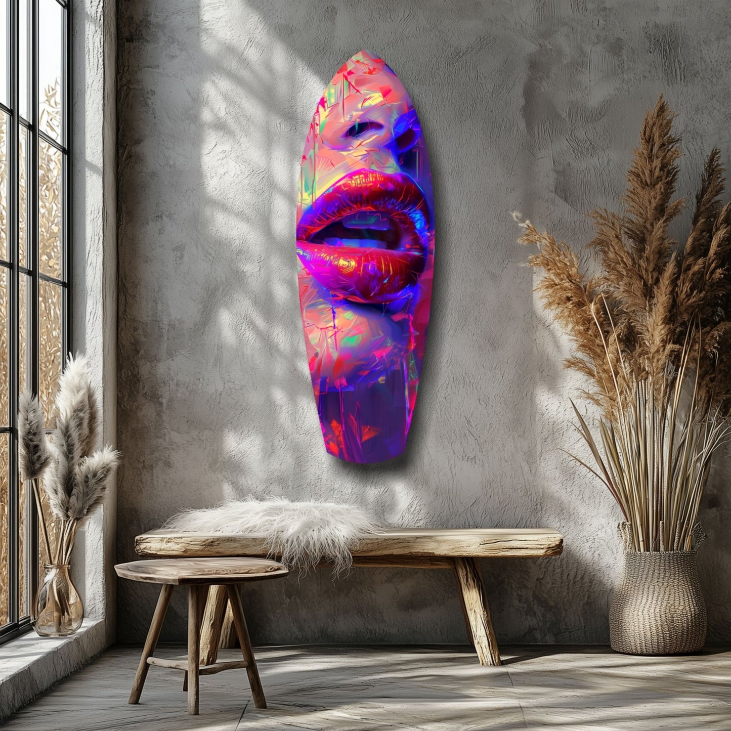 Colorful Lips Glass Wall Art