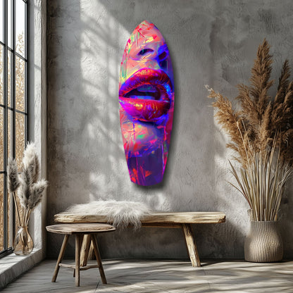 Colorful Lips Glass Wall Art