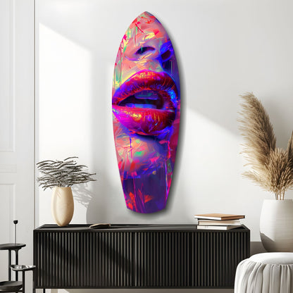Colorful Lips Glass Wall Art