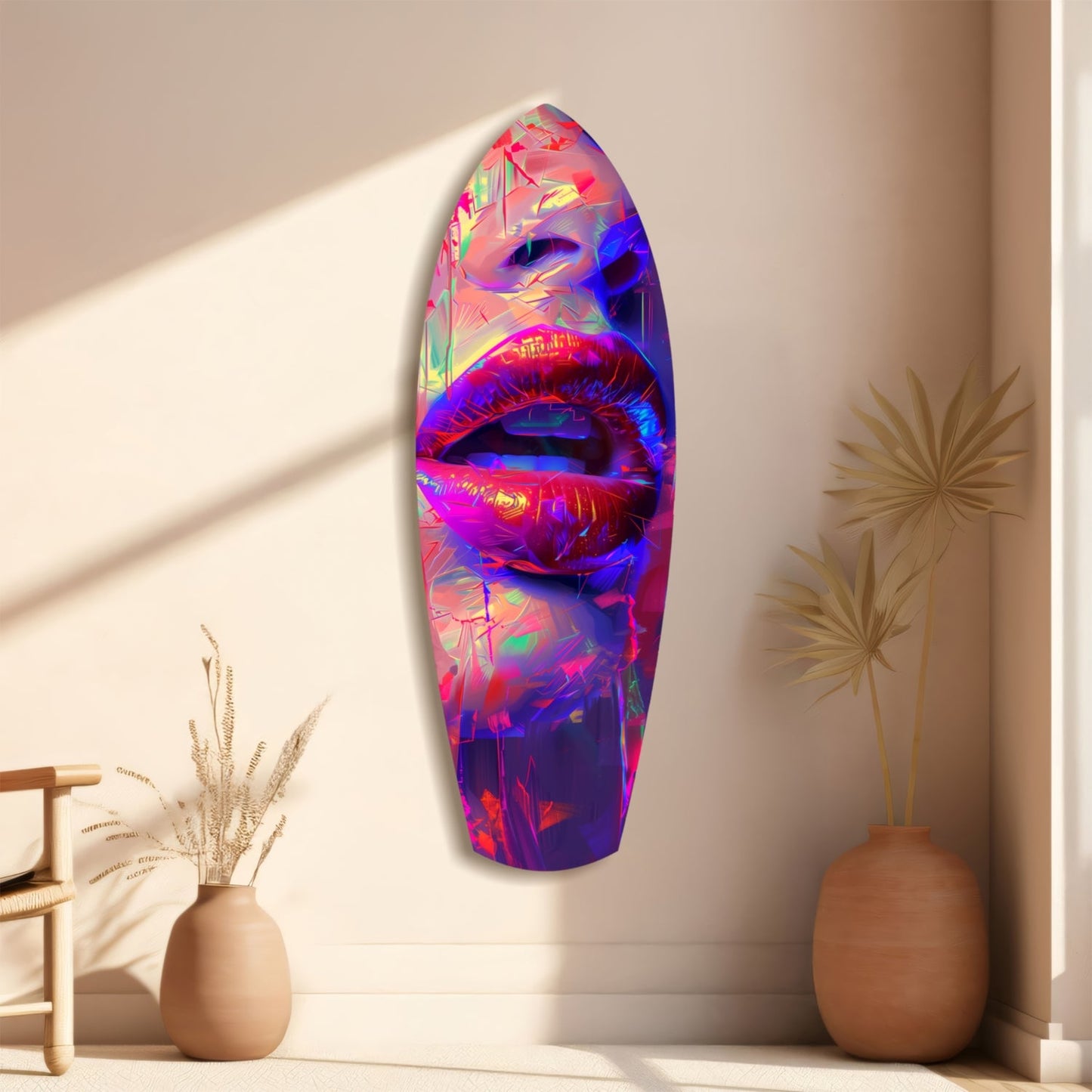 Colorful Lips Glass Wall Art