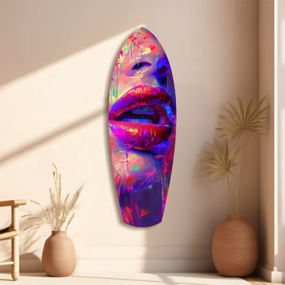Colorful Lips Glass Wall Art