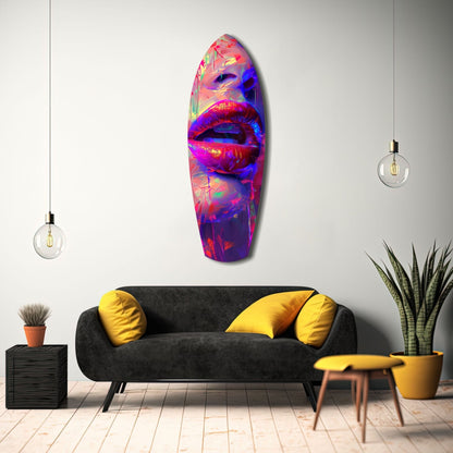 Colorful Lips Glass Wall Art