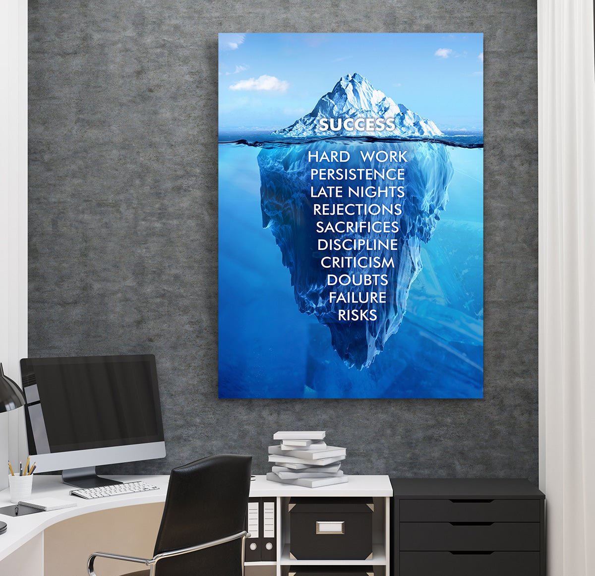 Success Is An Iceberg Motivational Canvas Wall Art