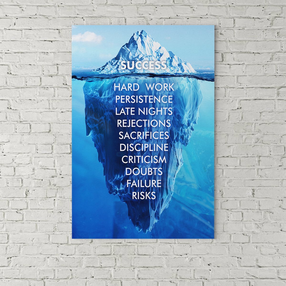Success Is An Iceberg Motivational Canvas Wall Art