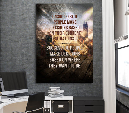 Successful People Decisions Motivational Canvas