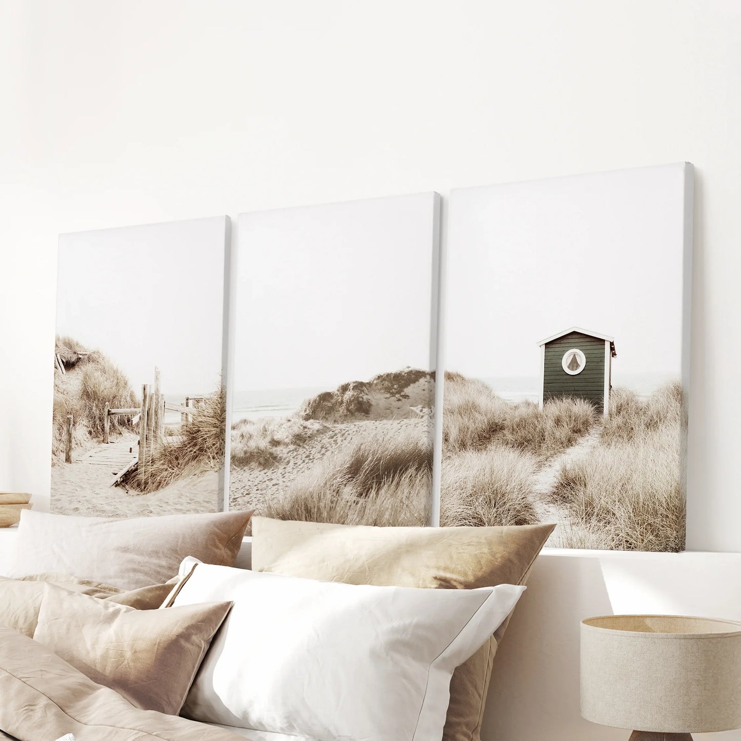 Minimalist Coastal Gallery Wall Beige Beach Decor Set