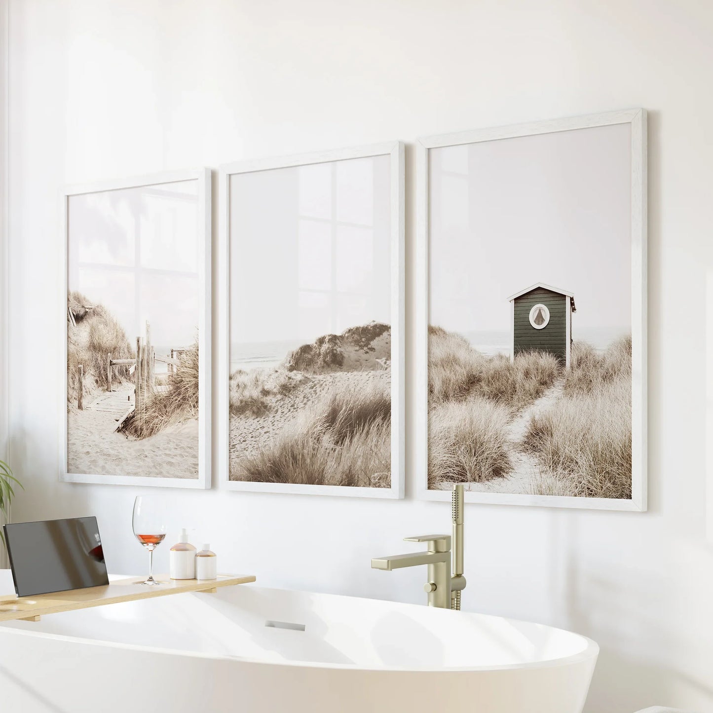 Minimalist Coastal Gallery Wall Beige Beach Decor Set