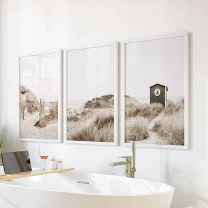 Minimalist Coastal Gallery Wall Beige Beach Decor Set