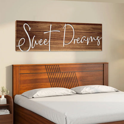Sweet Dreams White Script canvas shown in a styled room setting, view 3