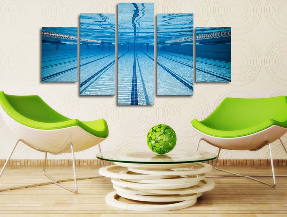 Swimming Pool 5-Piece Canvas Wall Art Set