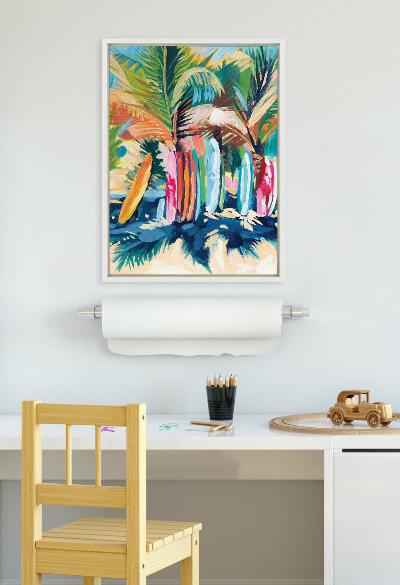 Surf and Sand Ocean Framed Canvas Wall Art