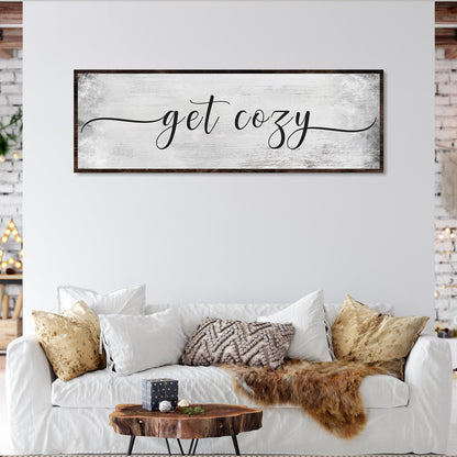 Get Cozy minimalist canvas wall art with a warm vintage look, ready to hang