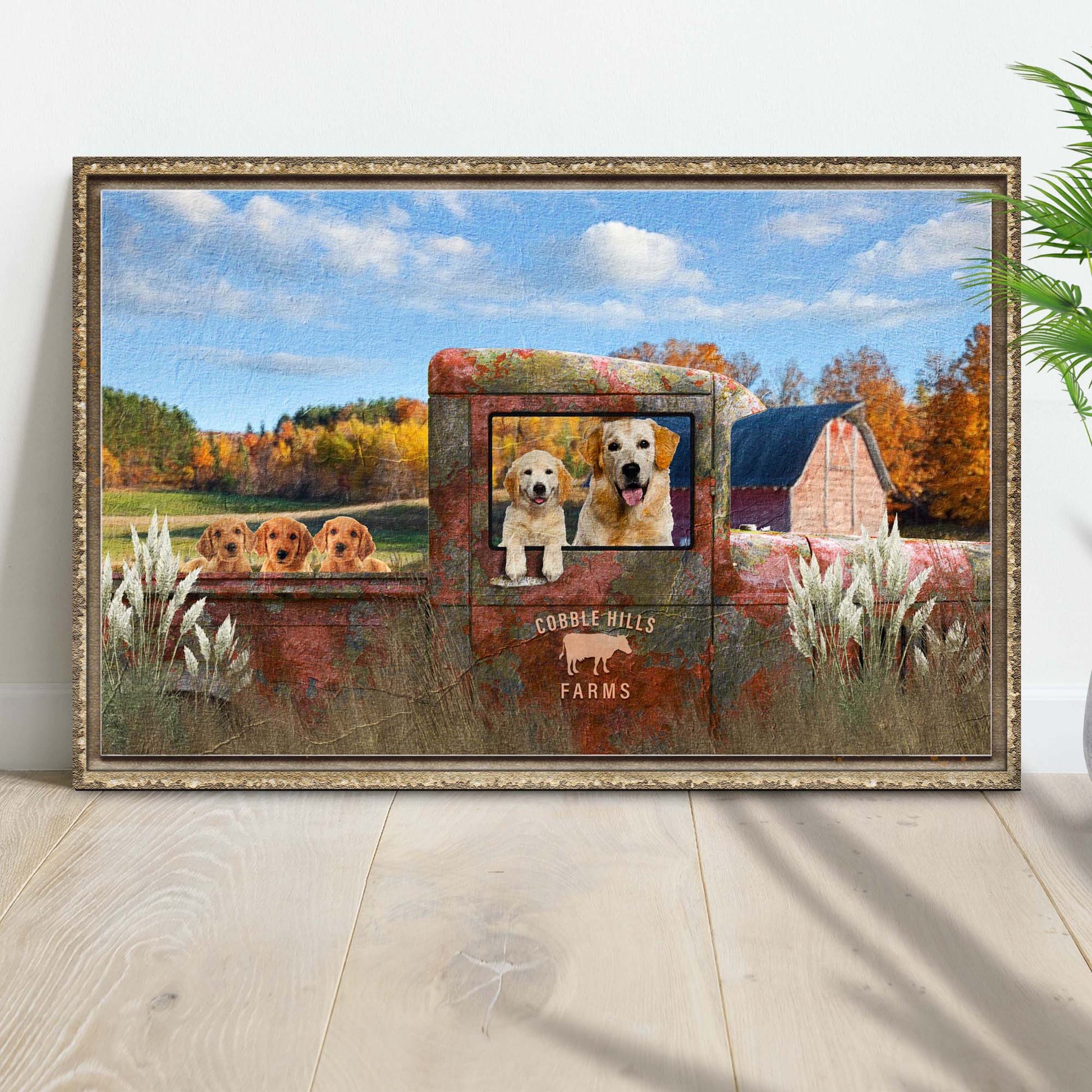 Personalized pet family farm name rustic canvas sign