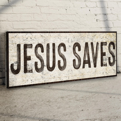 Jesus Saves Christian Faith Canvas Wall Art