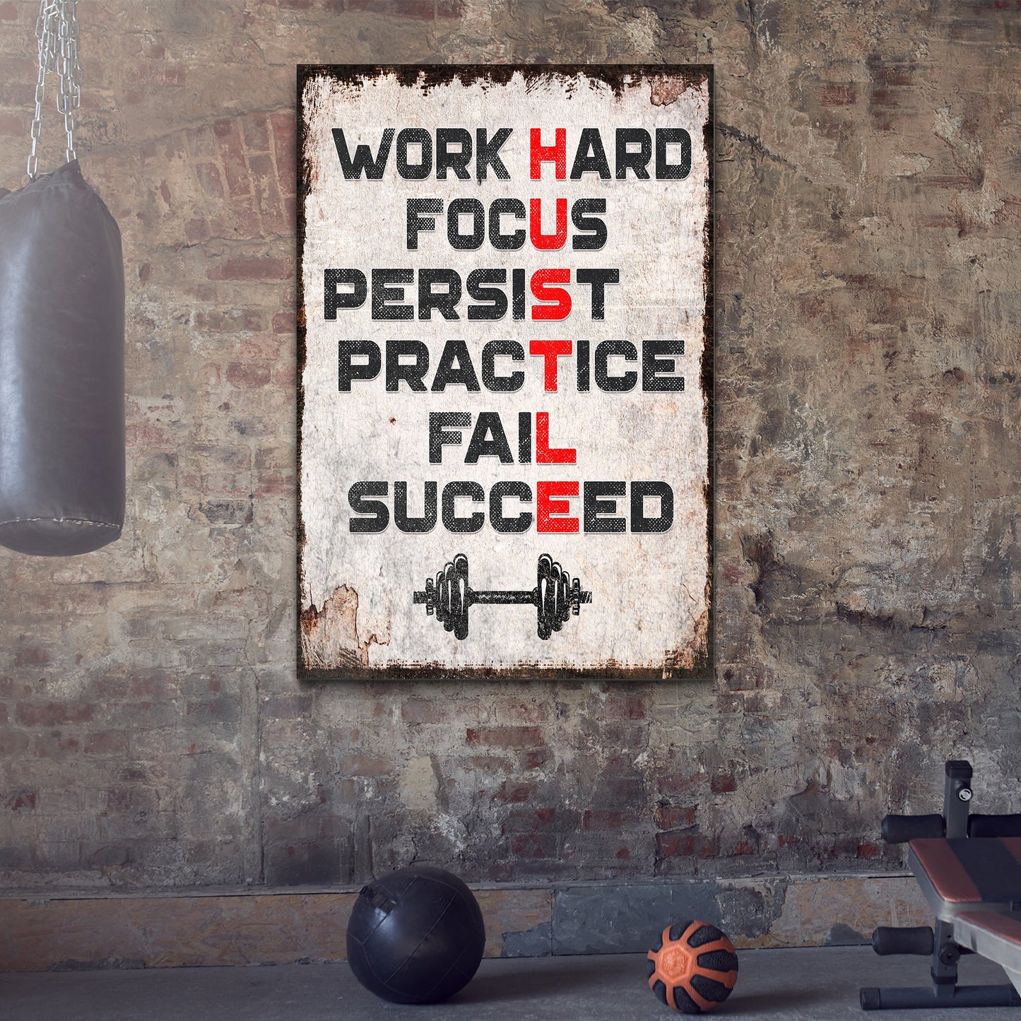 Hustle Motivational Canvas Wall Art