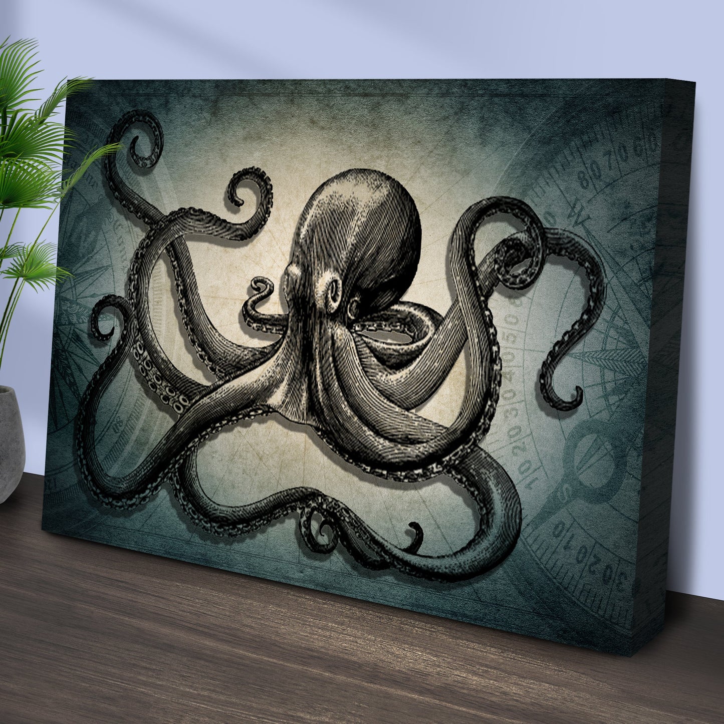 Octopus Coastal Canvas Wall Art - Ocean Animal Print