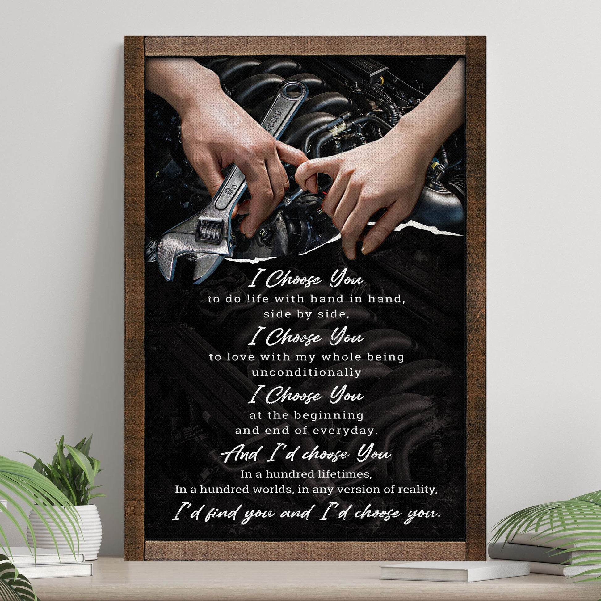 Personalized I'd Find You And I'd Choose You couple rustic canvas sign