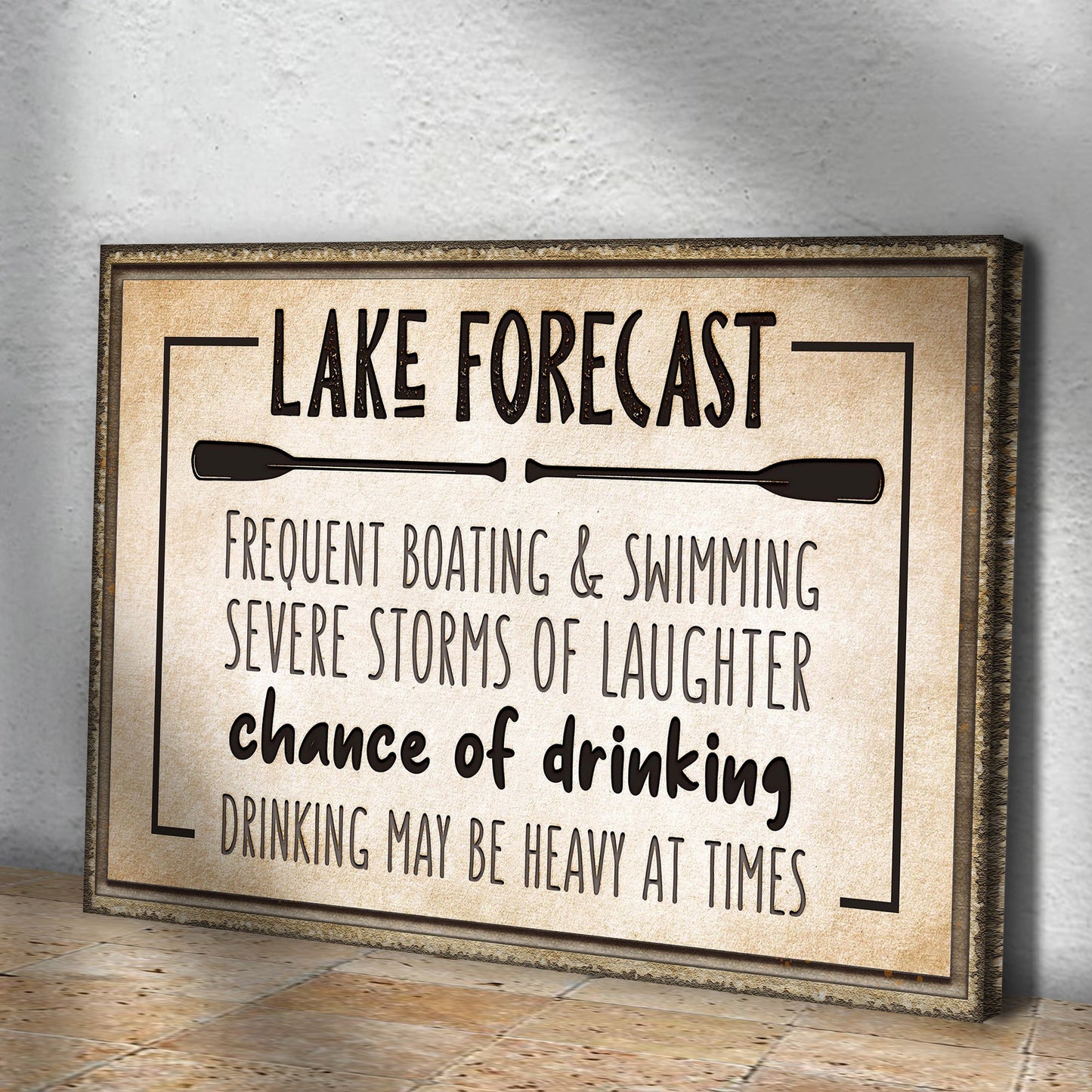 Lake Forecast Canvas Wall Art Sign