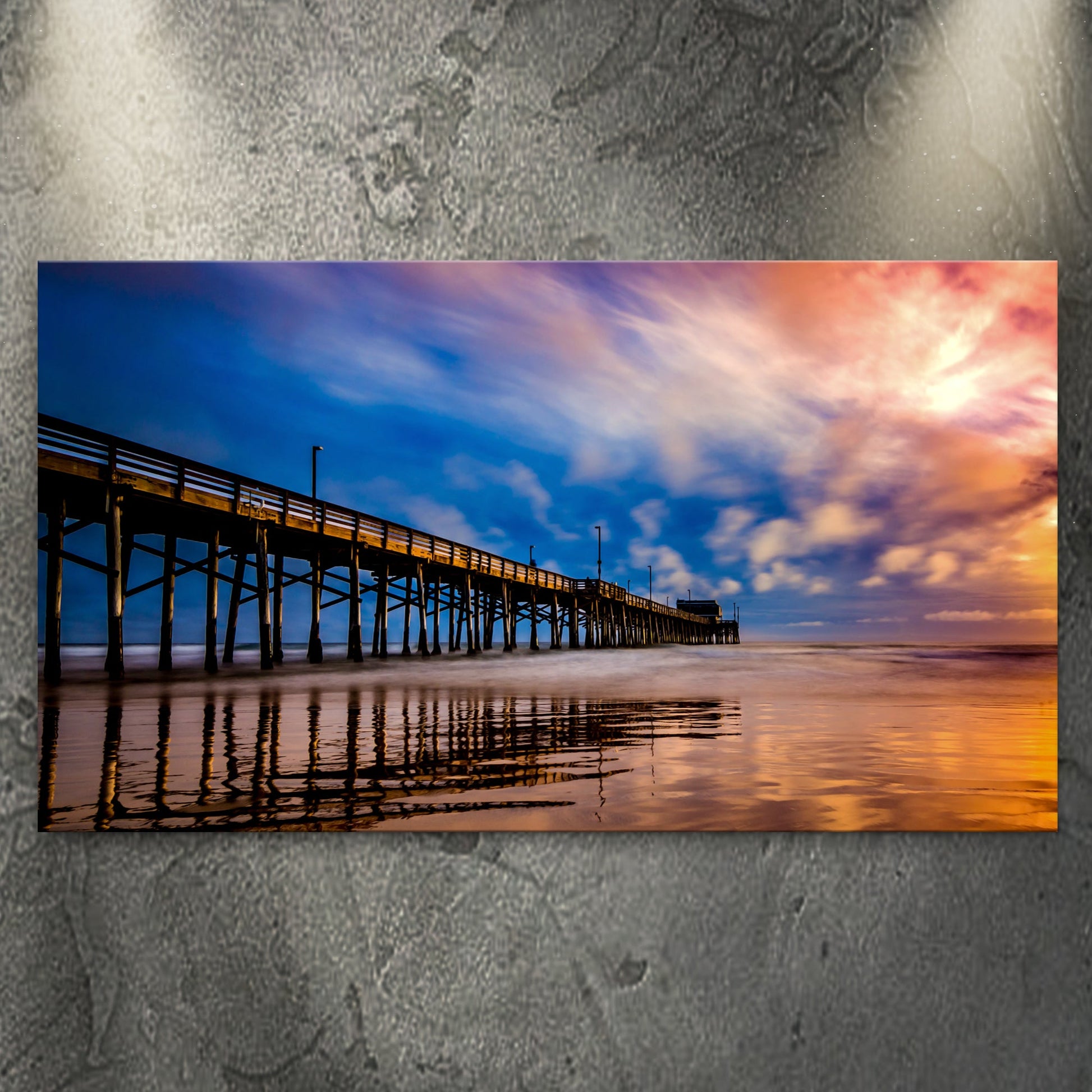 Beach Pier And Ocean Horizon canvas wall art