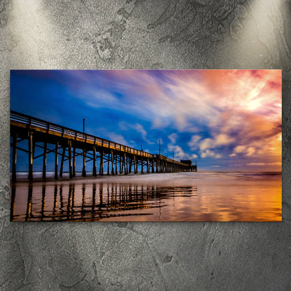 Beach Pier And Ocean Horizon canvas wall art