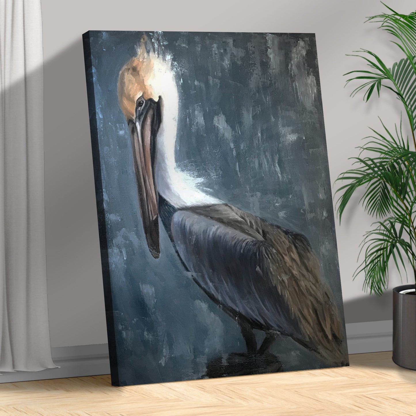 Pelican Painting The Fish Catcher Canvas Wall Art