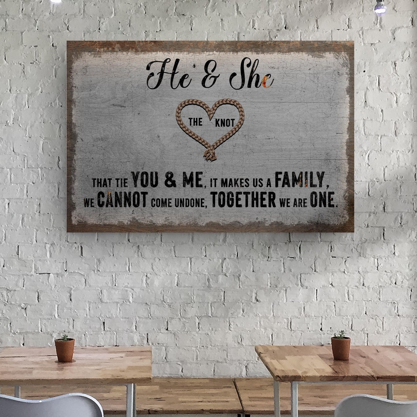 He And She You And Me Together Couple Canvas Sign